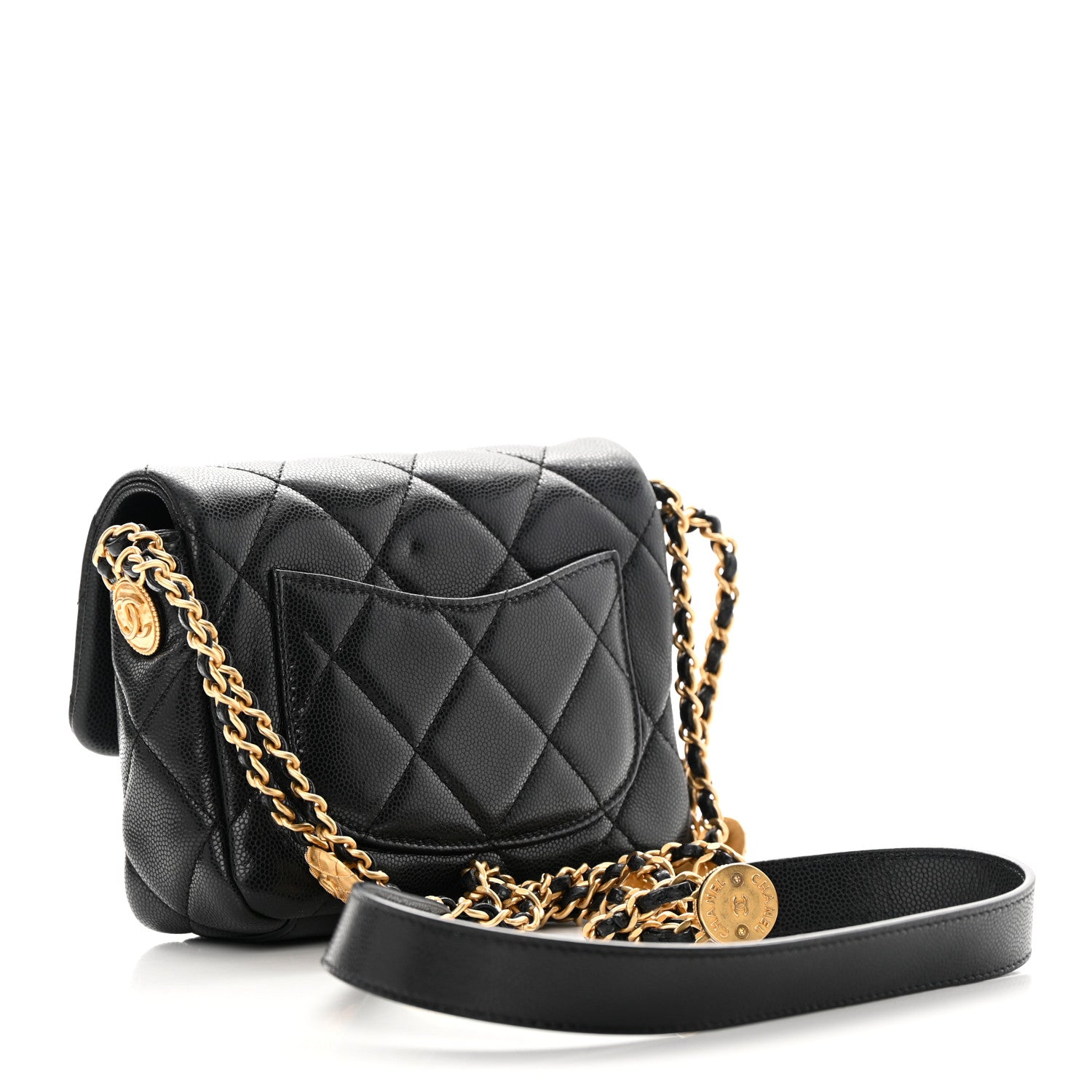 Chanel Caviar Quilted Mini Twist Your Buttons Flap Black 3 of 13