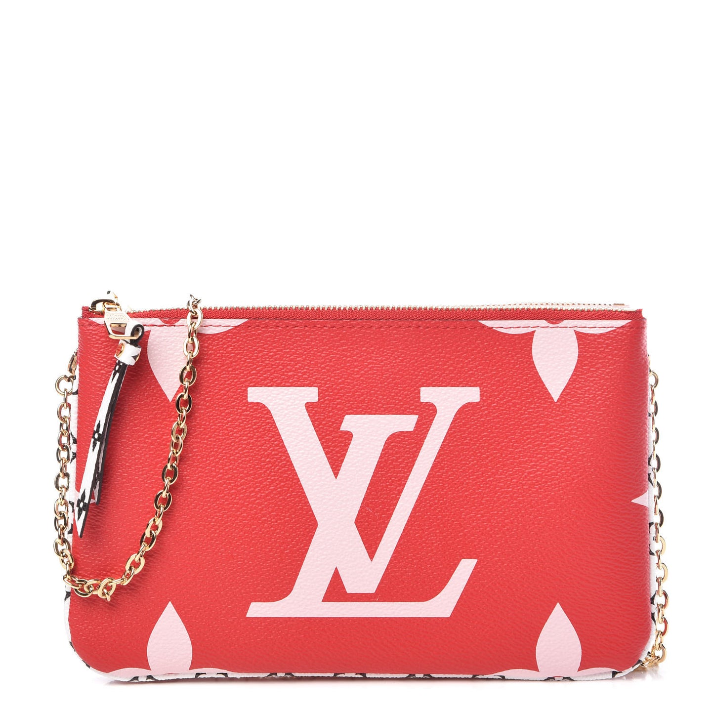 Monogram Giant Double Zip Pochette Rouge