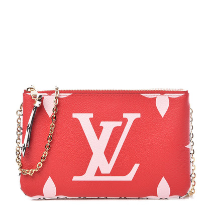 Louis Vuitton Monogram Giant Double Zip Pochette Rouge 1 of 11