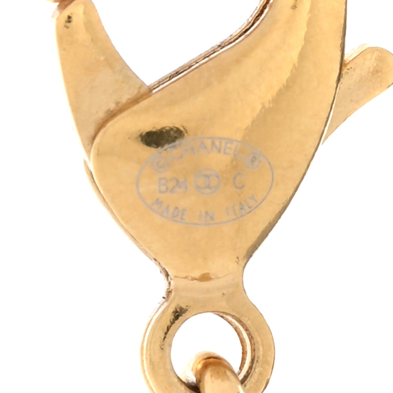 Chanel CC ID Dog Tag Charm Necklace Gold Black 6 of 6