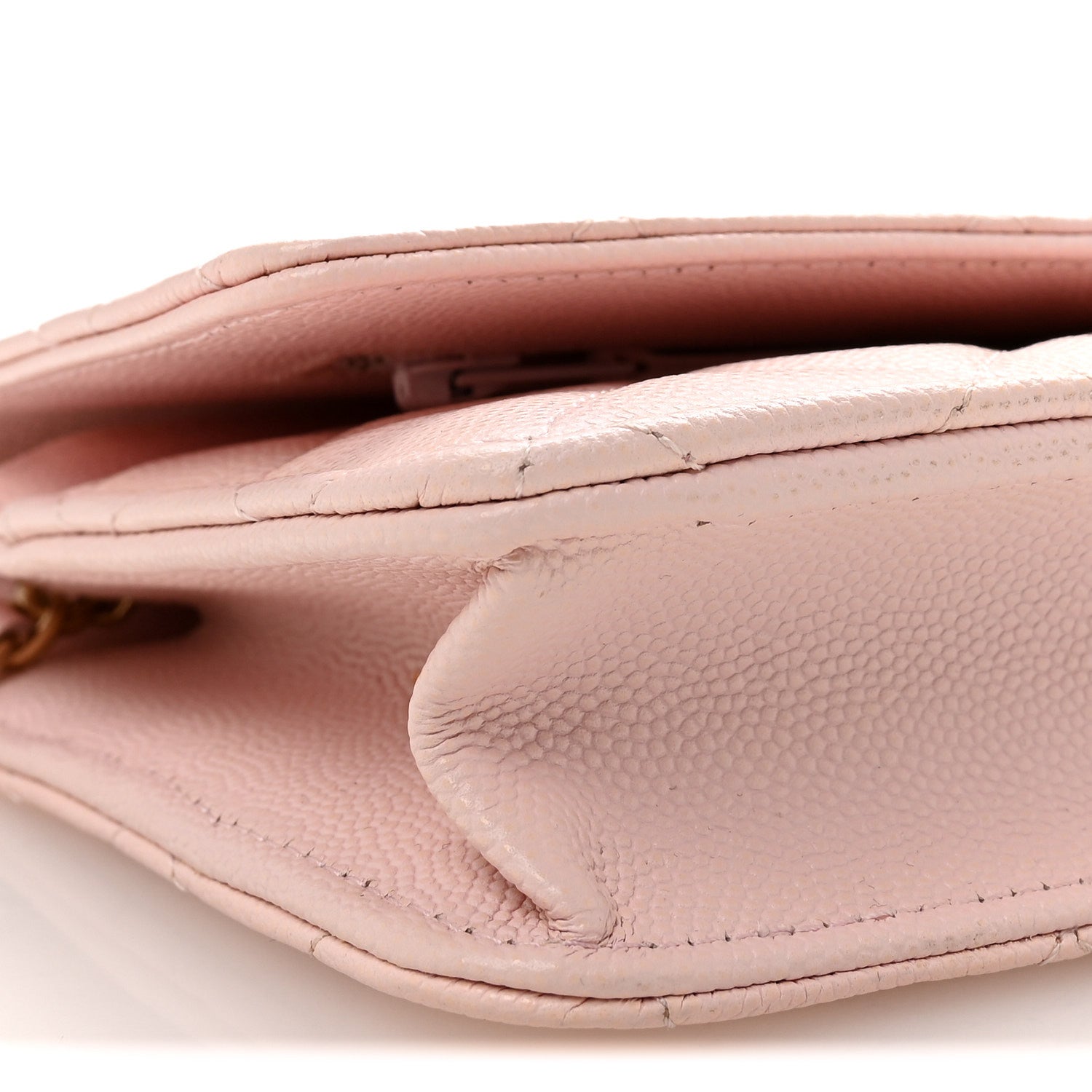 Chanel Caviar Quilted Crystal CC Wallet On Chain WOC Light Pink 10 of 12
