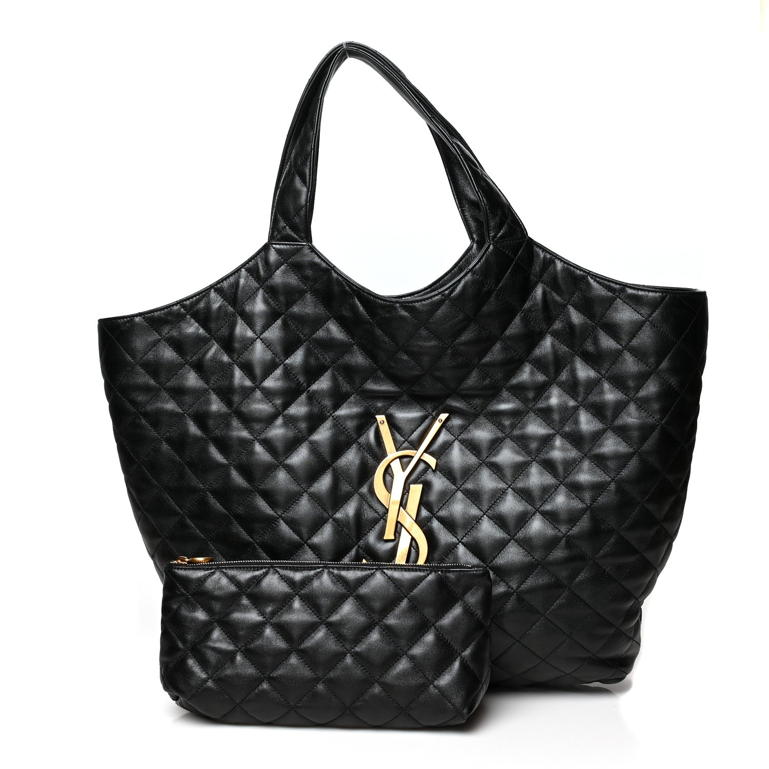 Saint Laurent Lambskin Quilted Maxi Icare Shopping Tote Black 1 of 20
