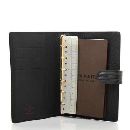 Louis Vuitton Epi Small Ring Agenda Cover Black 6 of 7
