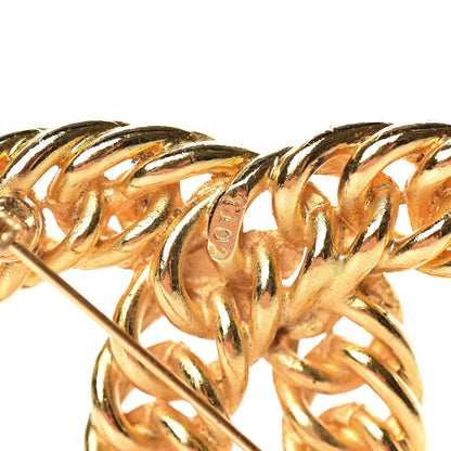 Chanel Metal Chain CC Brooch Gold 4 of 5