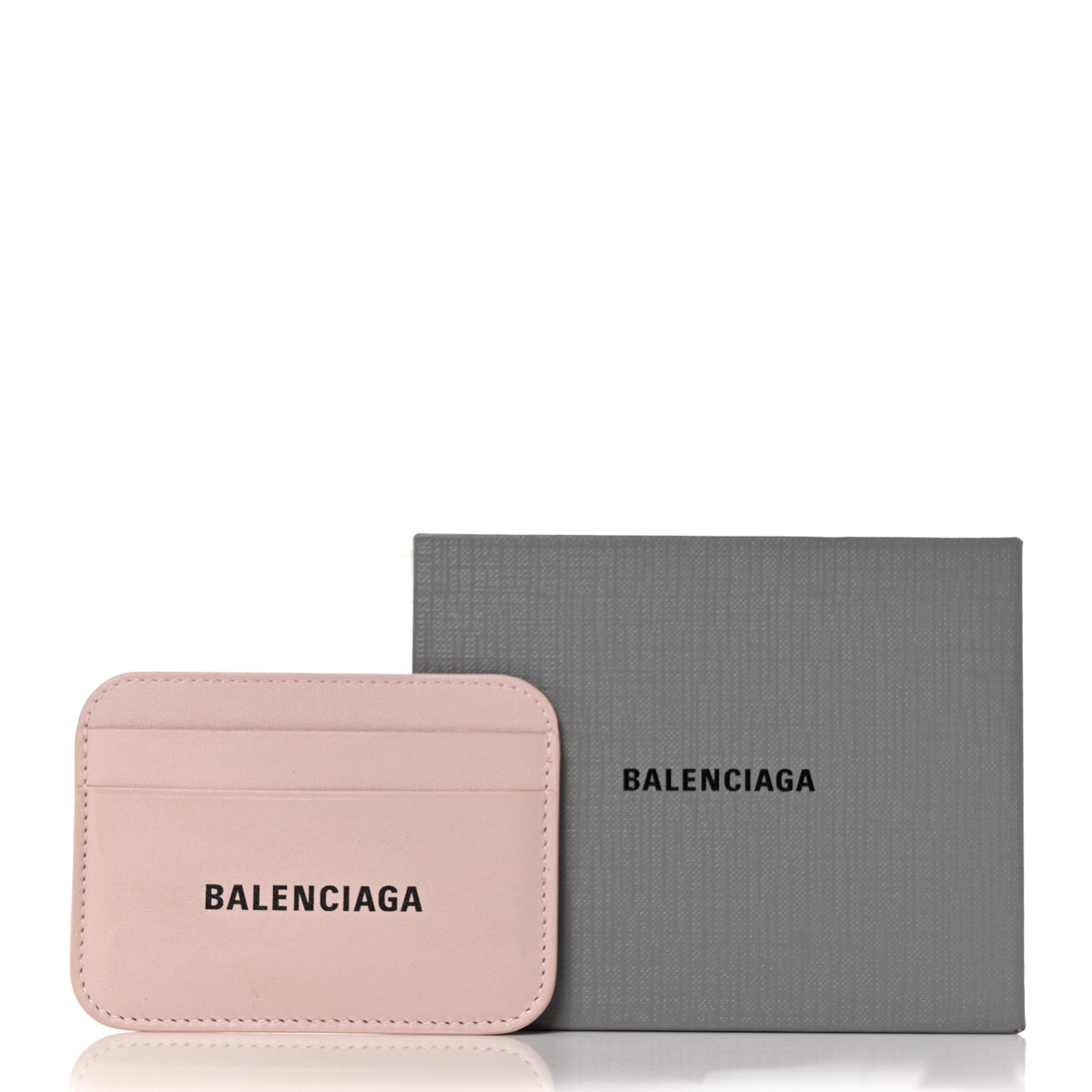 Balenciaga Flat Calfskin Logo Cash Rounded Card Holder Light Rose Black 10 of 10