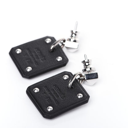 Hermes Palladium Swift As De Coeur Earrings Black 5 of 6