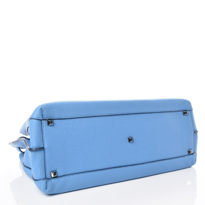 MCM Grained Calfskin Large Milla Tote Tile Blue 5 of 14