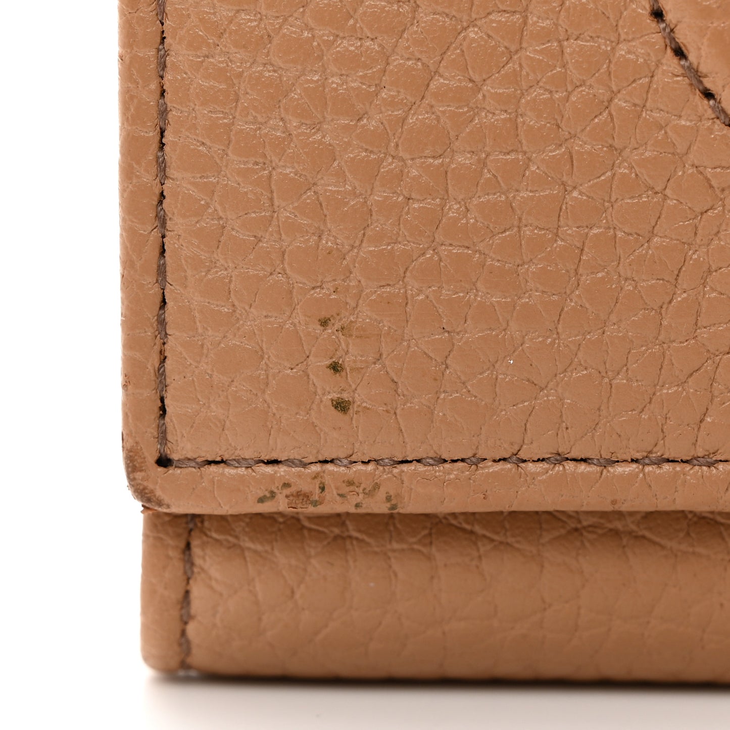 Pebbled Calfskin Soho Compact Flap Wallet Camelia