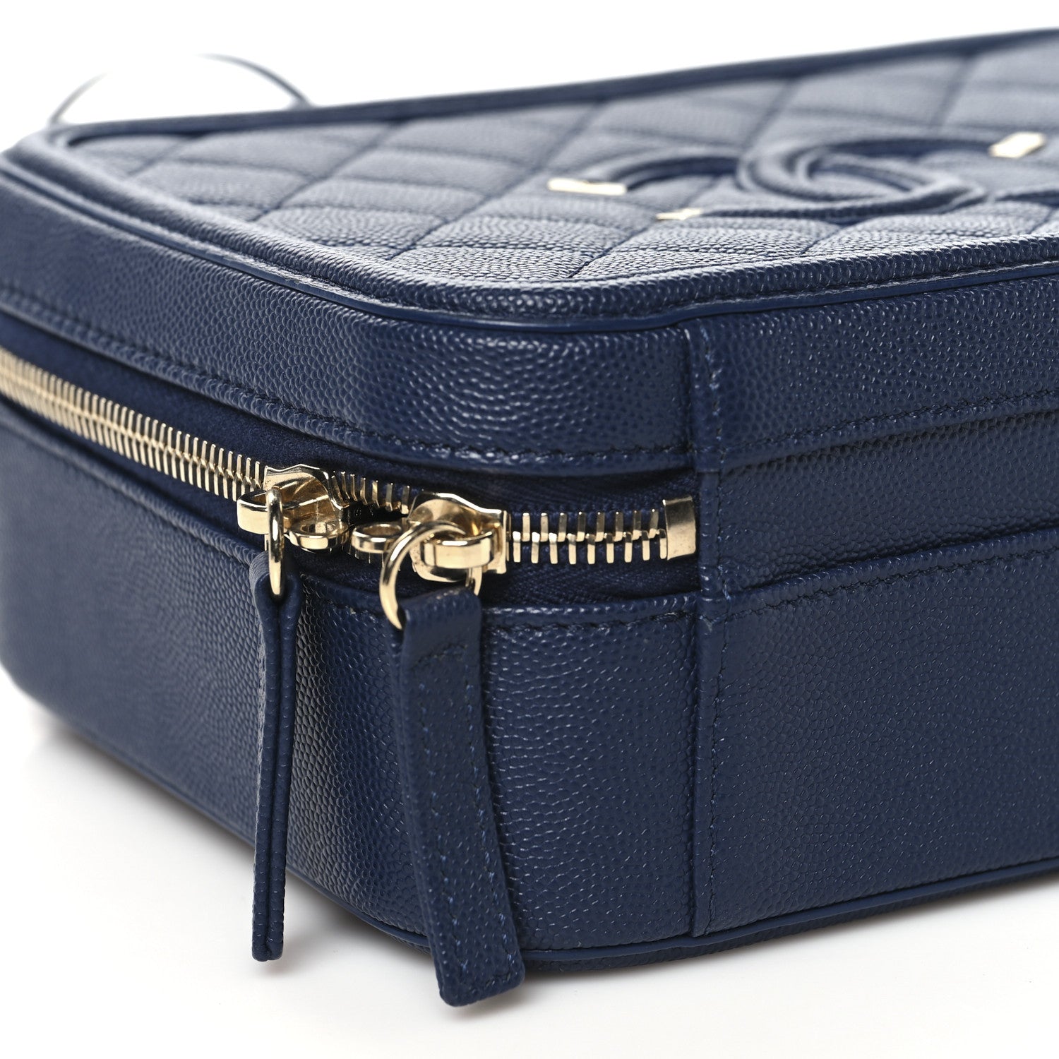 Chanel Caviar Quilted Medium CC Filigree Vanity Case Navy 9 of 10