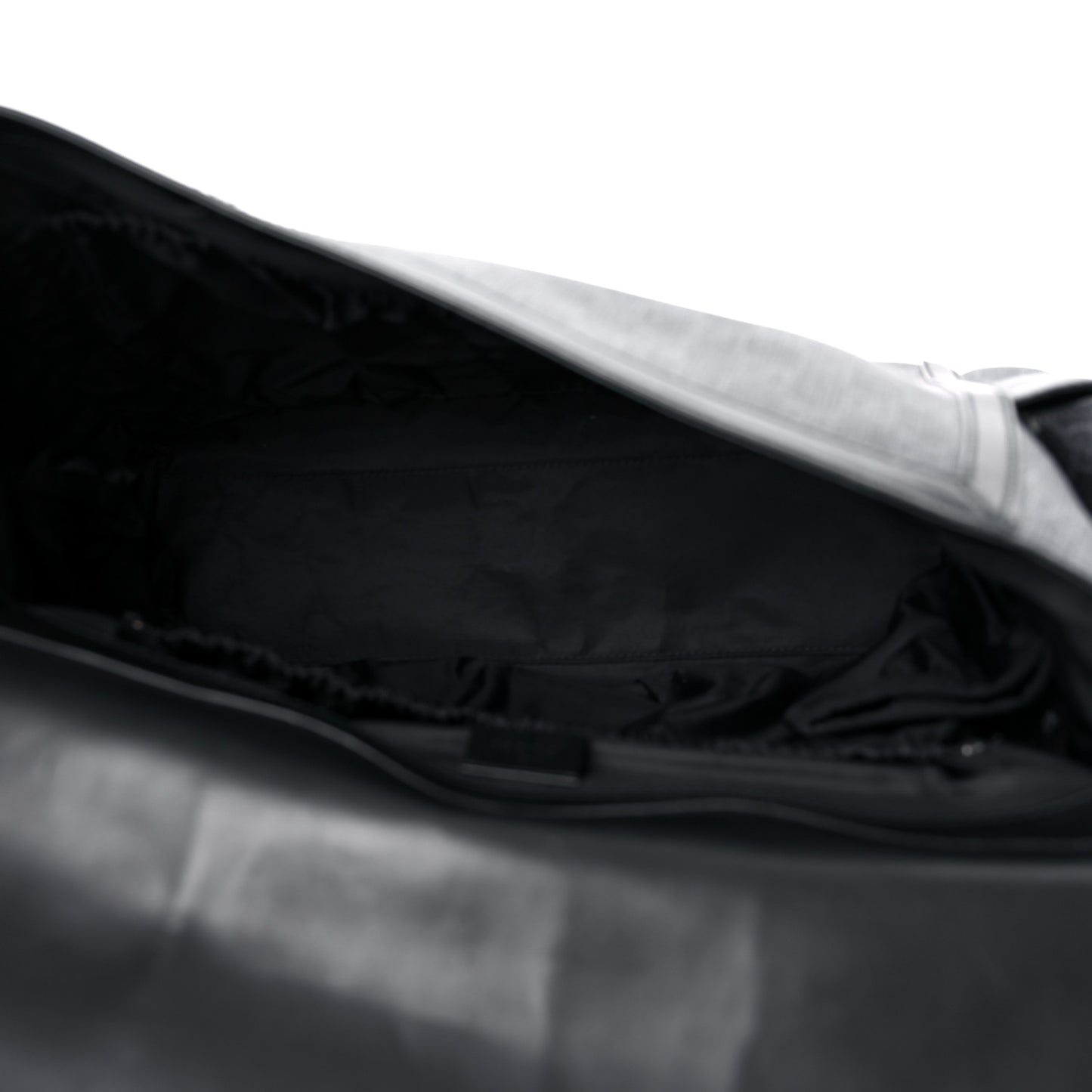 GG Supreme Monogram Web Messenger Diaper Bag Black Grey