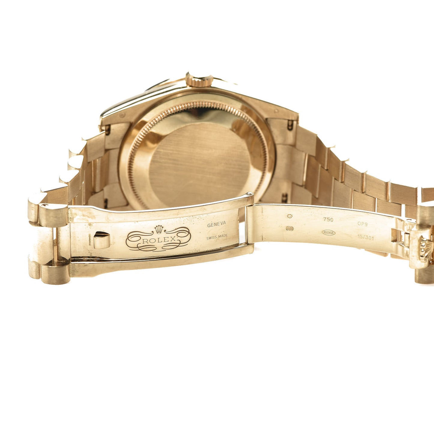 18K Yellow Gold Diamond Bezel 36mm Oyster Perpetual Day-Date President Watch Champagne 118238