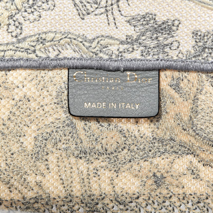 Christian Dior Canvas Embroidered Medium Dioriviera Toile De Jouy Book Tote Gray 6 of 11