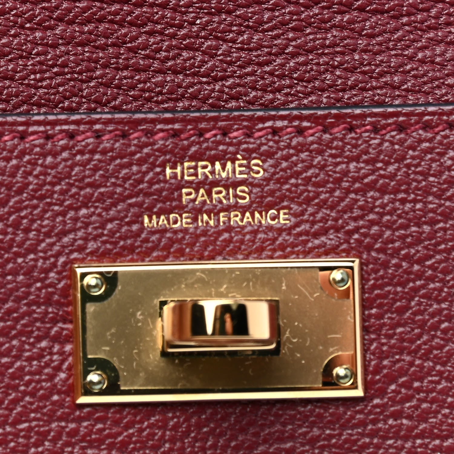 Hermes Chevre Mysore Kelly Pocket Compact Wallet Rouge H 4 of 6
