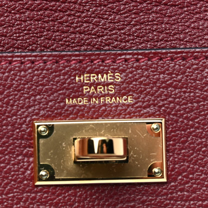 Hermes Chevre Mysore Kelly Pocket Compact Wallet Rouge H 4 of 6