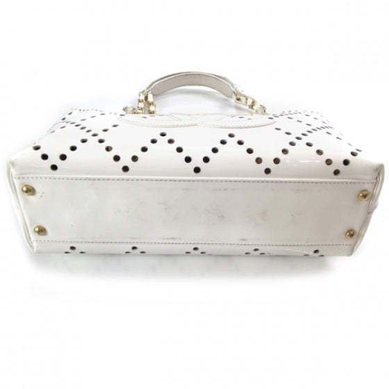 Patent Perforated Tote White