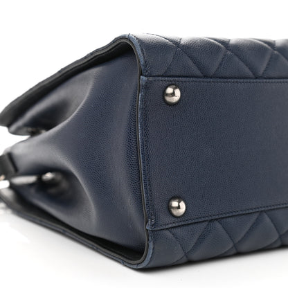 Chanel Caviar Quilted Medium CC Bucket Bag Dark Blue 10 of 13
