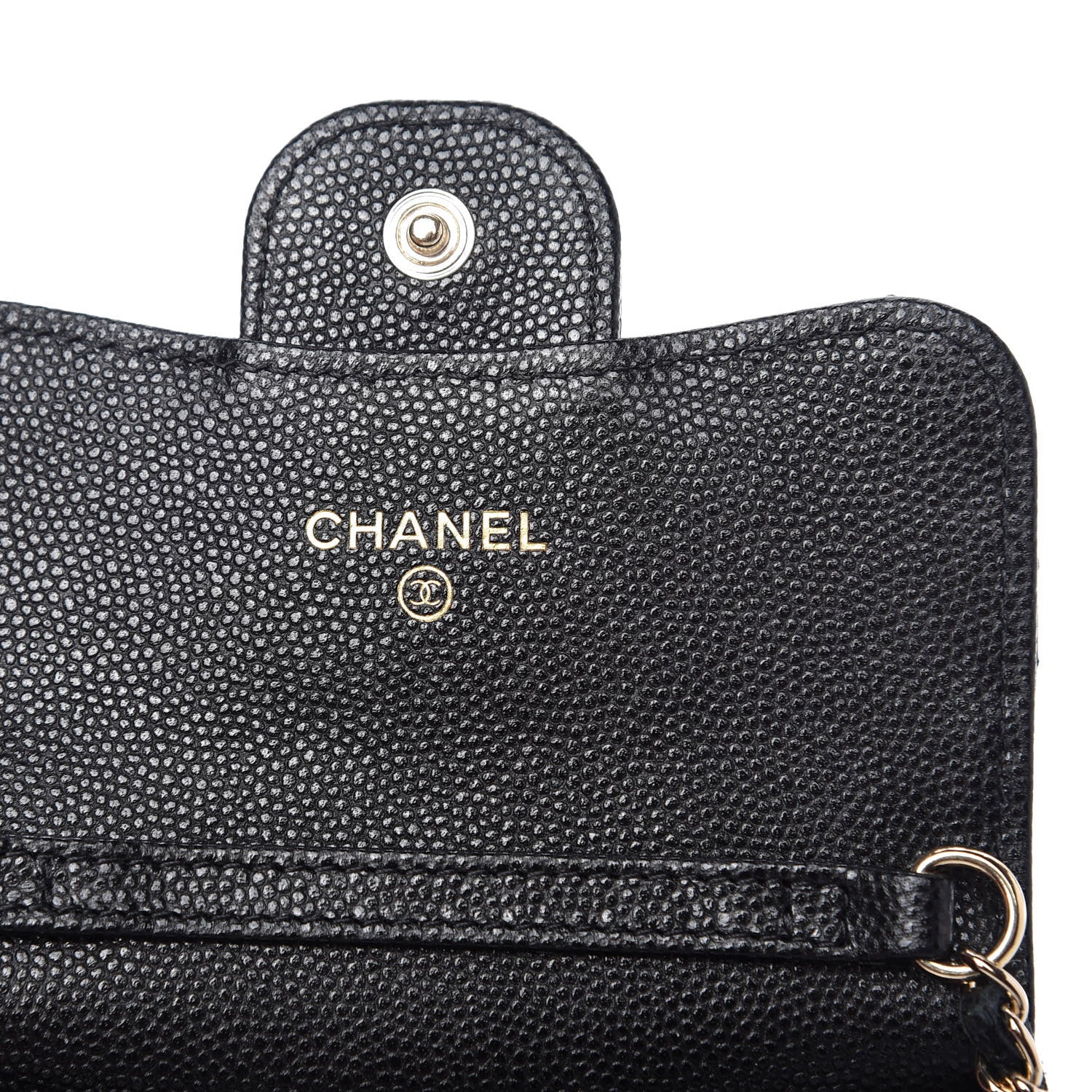 Chanel Caviar Quilted Flap Card Holder On Chain Black 8 of 9