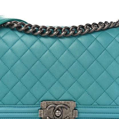 Chanel Calfskin Quilted Medium Boy Flap Turquoise 8 of 12