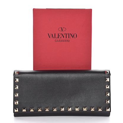 Valentino Garavani Vitello Rockstud Flap Wallet on Chain Black 9 of 9