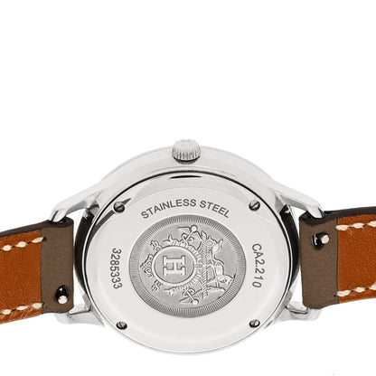 Hermes Stainless Steel Swift 32mm Slim d'Hermes Quartz Watch Etoupe 4 of 4