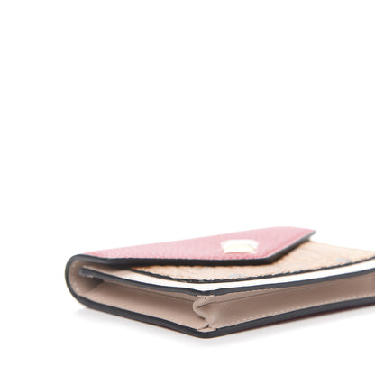 MCM Visetos Mini Love Letter Flap Wallet Cognac White Red 8 of 10