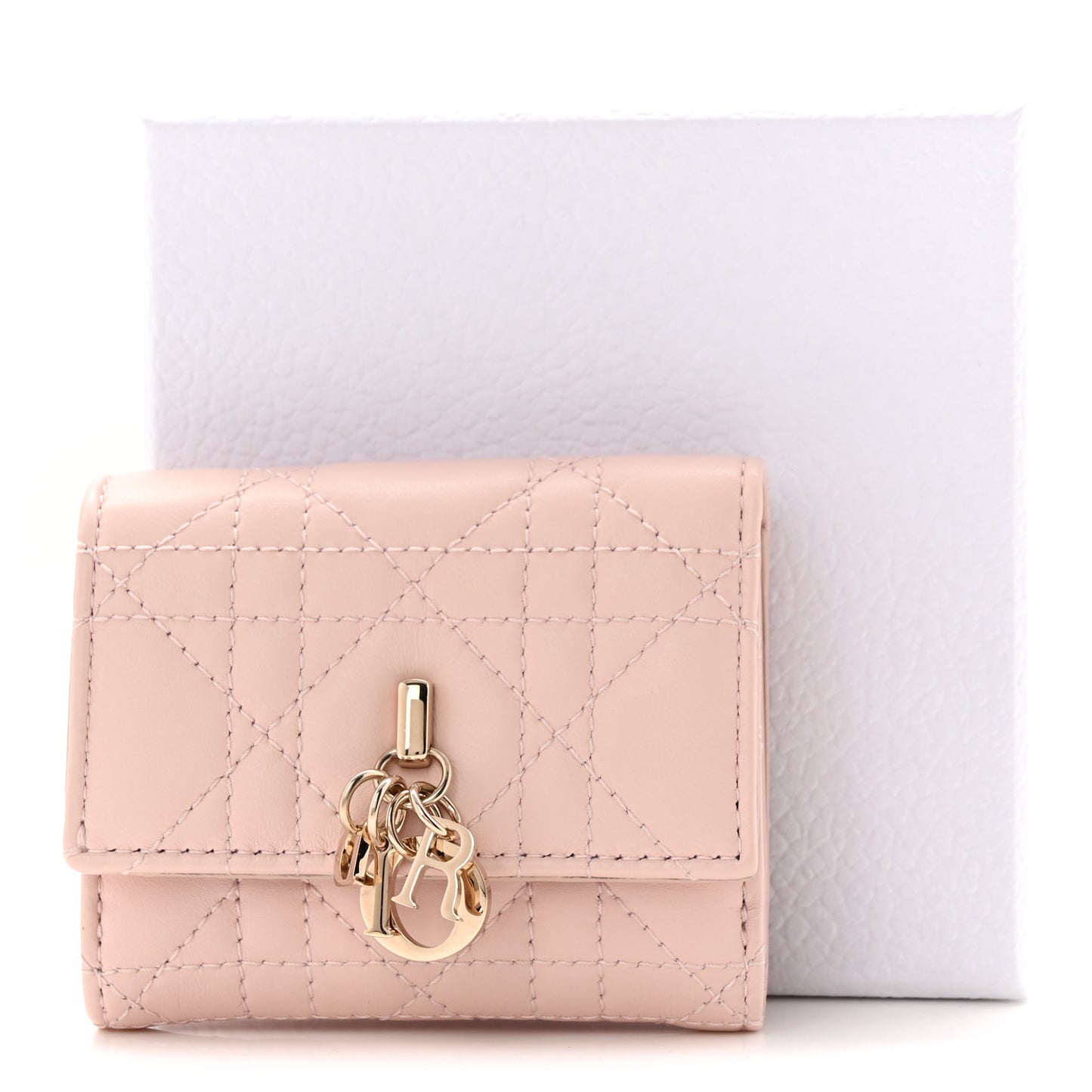 Lambskin Cannage My Dior Veronia Wallet Powder Pink