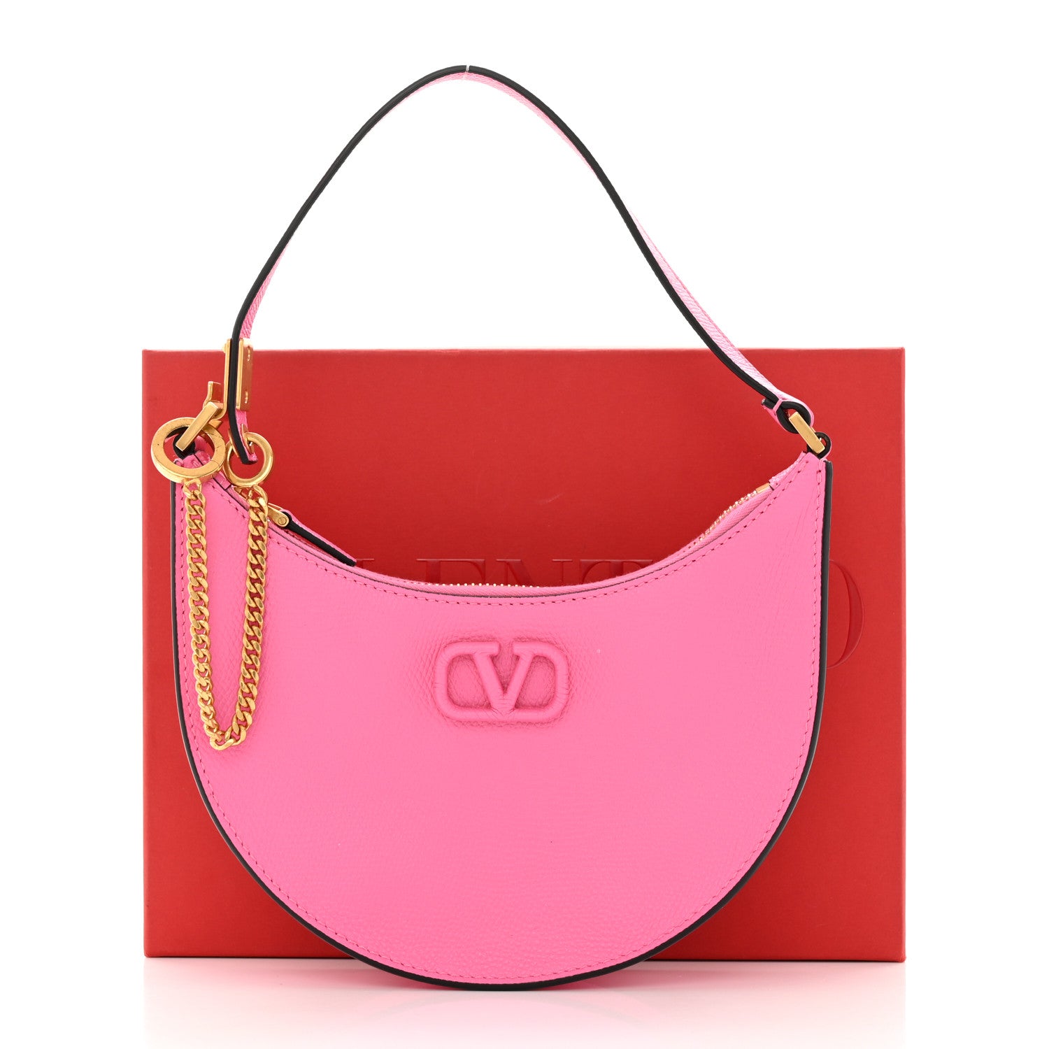Valentino Garavani Grainy Calfskin Mini Vlogo Hobo Bag Feminine Pink 12 of 12