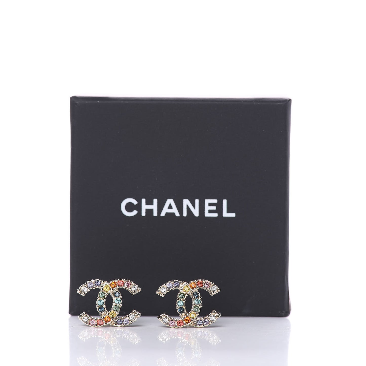 Crystal Over The Rainbow CC Earrings Gold Multicolor