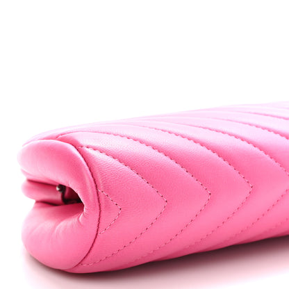 Chanel Lambskin Chevron Quilted Timeless Clutch Dark Pink 9 of 10