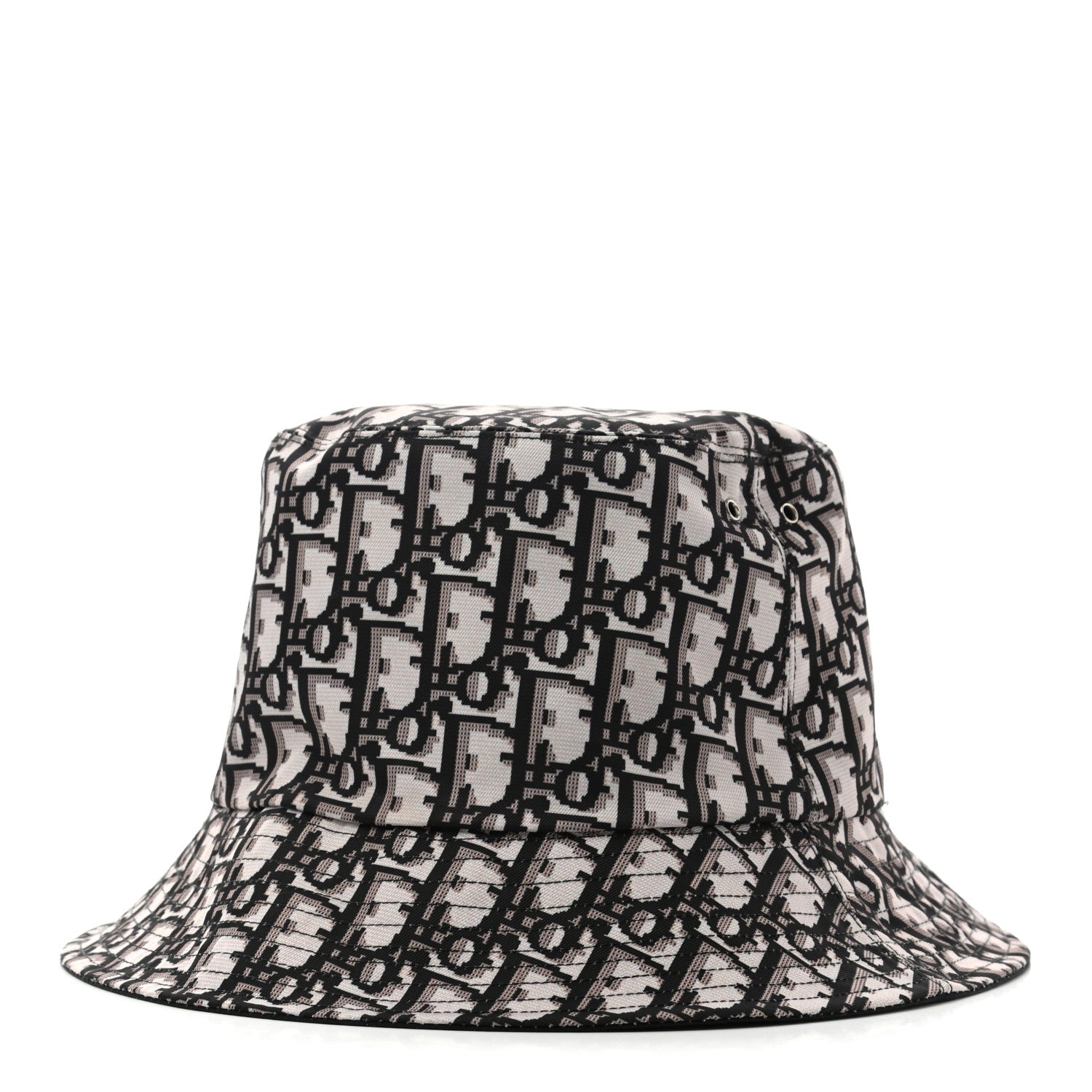 Christian Dior Polyester Cotton Oblique Teddy-D Brim Bucket Hat 57 Black 15 of 23