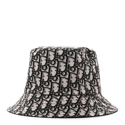 Christian Dior Polyester Cotton Oblique Teddy-D Brim Bucket Hat 57 Black 15 of 23
