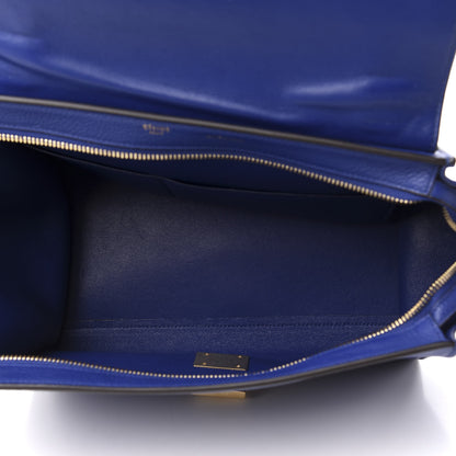 Celine Drummed Calfskin Suede Small Trapeze Indigo 5 of 11