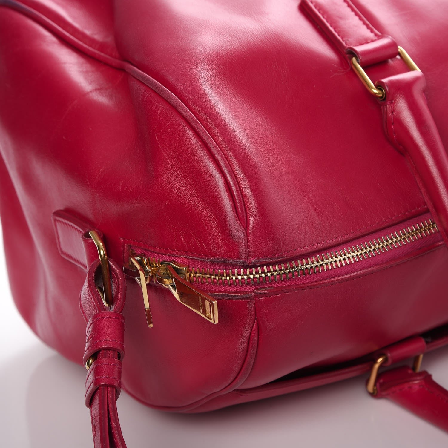 Saint Laurent Calfskin Classic Duffle 6 Fuchsia 16 of 17