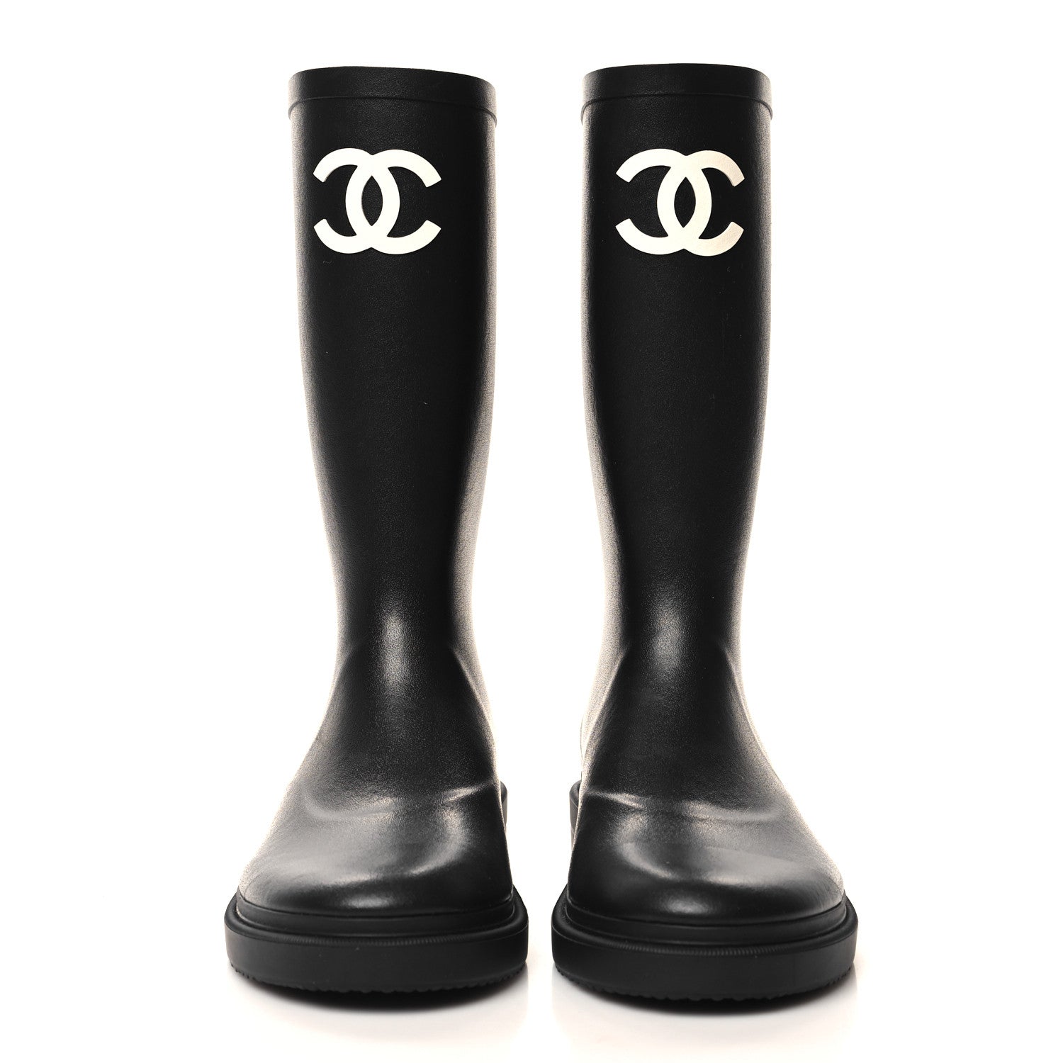 Chanel Caoutchouk CC High Boots 36 Black 2 of 9
