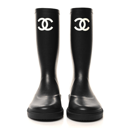 Chanel Caoutchouk CC High Boots 36 Black 2 of 9