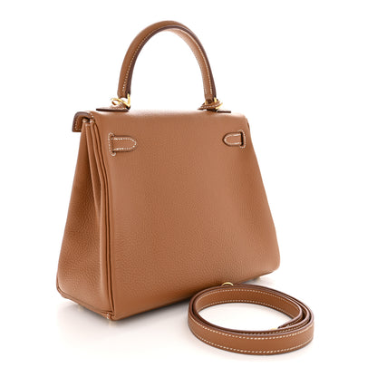 Hermes Togo Kelly Retourne 25 Gold 2 of 10