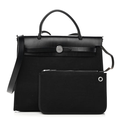 Hermes Military Toile Vache Hunter Herbag Zip 31 PM Black 1 of 17