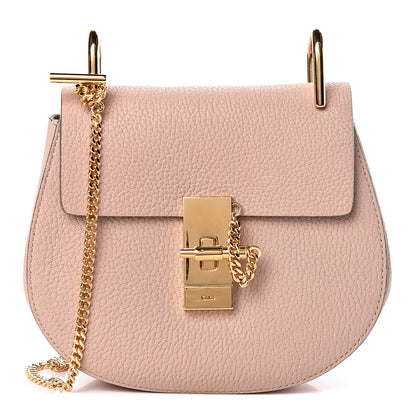 Chloe Grained Lambskin Mini Drew Shoulder Bag Cement Pink 1 of 11