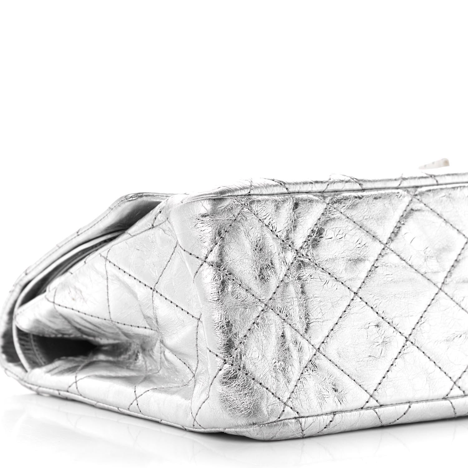 Chanel Metallic Aged Calfskin Quilted 2.55 Reissue 228 Flap Silver 10 of 12