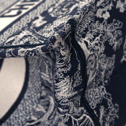 Christian Dior Canvas Embroidered Medium Dioriviera Toile De Jouy Book Tote Blue 9 of 15