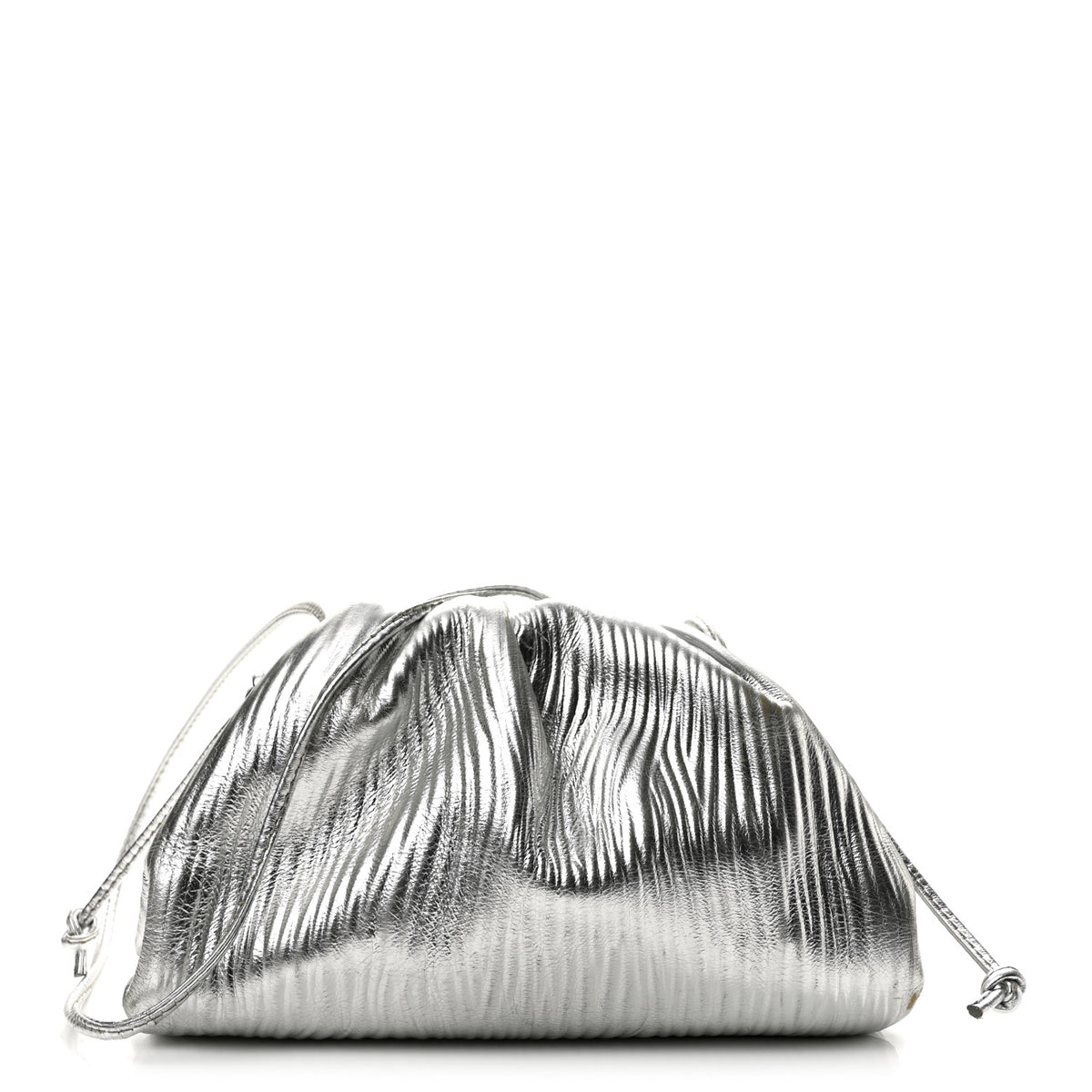 Bottega Veneta Metallic Bark Calfskin The Mini Pouch Silver 1 of 11