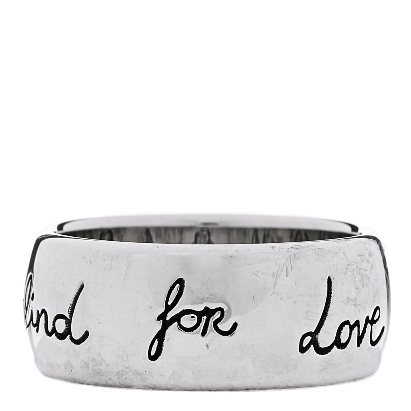 Sterling Silver Wide Blind for Love Band Ring 60 9