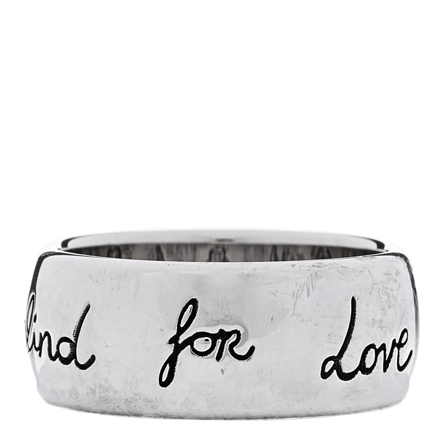 Gucci Sterling Silver Wide Blind for Love Band Ring 60 9 1 of 4