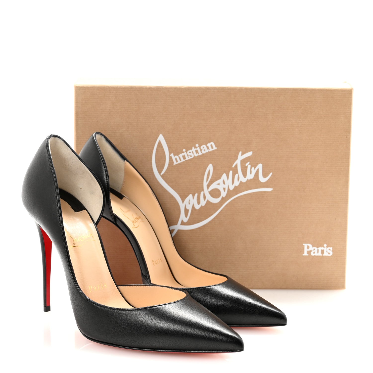 Christian Louboutin Shiny Nappa Iriza 100 Pumps 38.5 Black 1796057