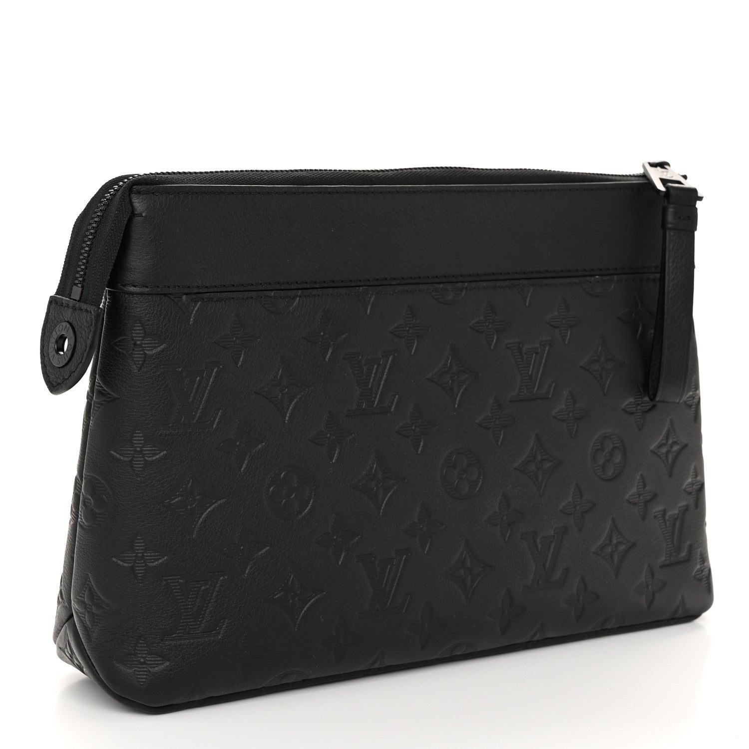 Louis Vuitton Shadow Calfskin Monogram Pochette Voyage Souple Black 3 of 10