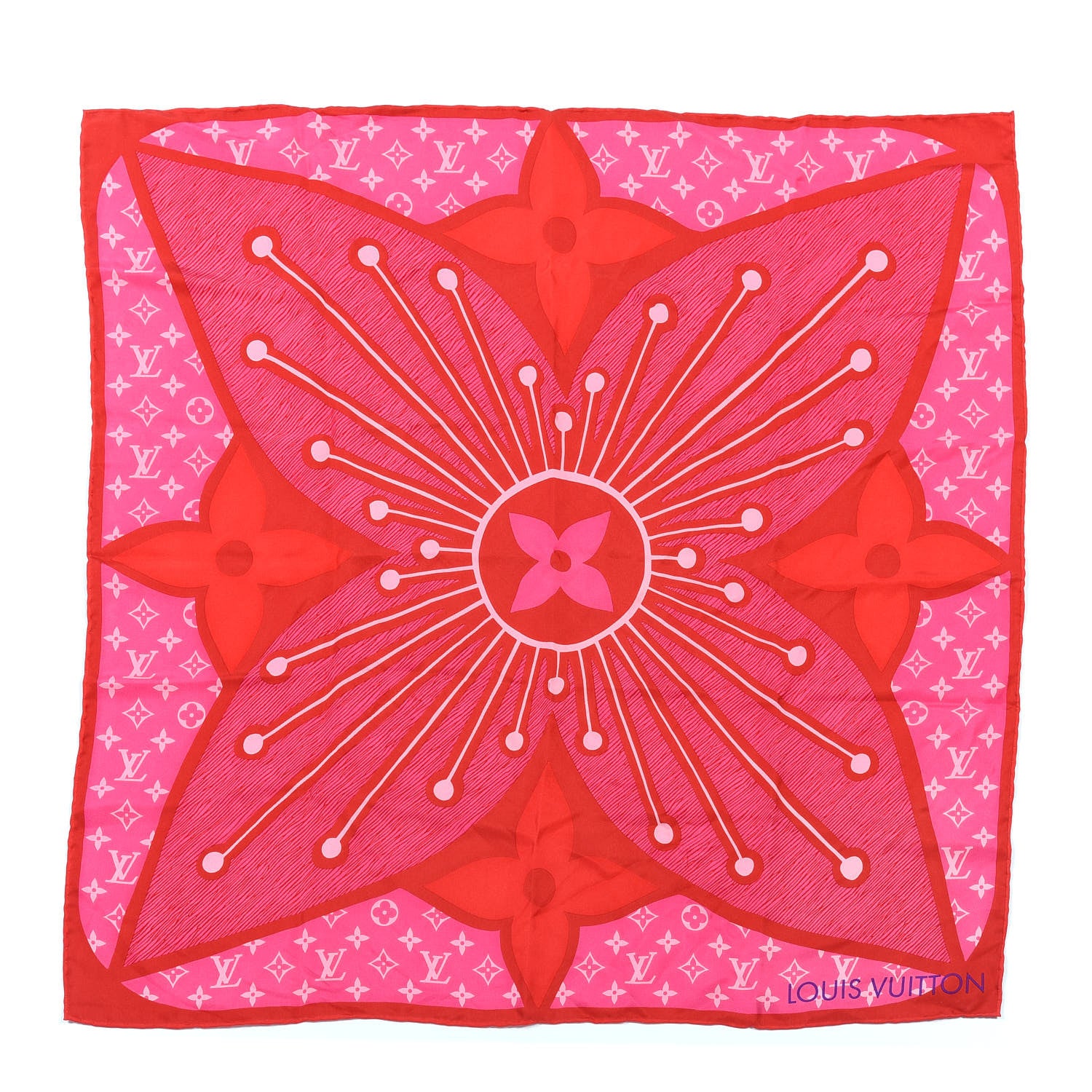 Louis Vuitton Silk Square Scarf Pink 1 of 3