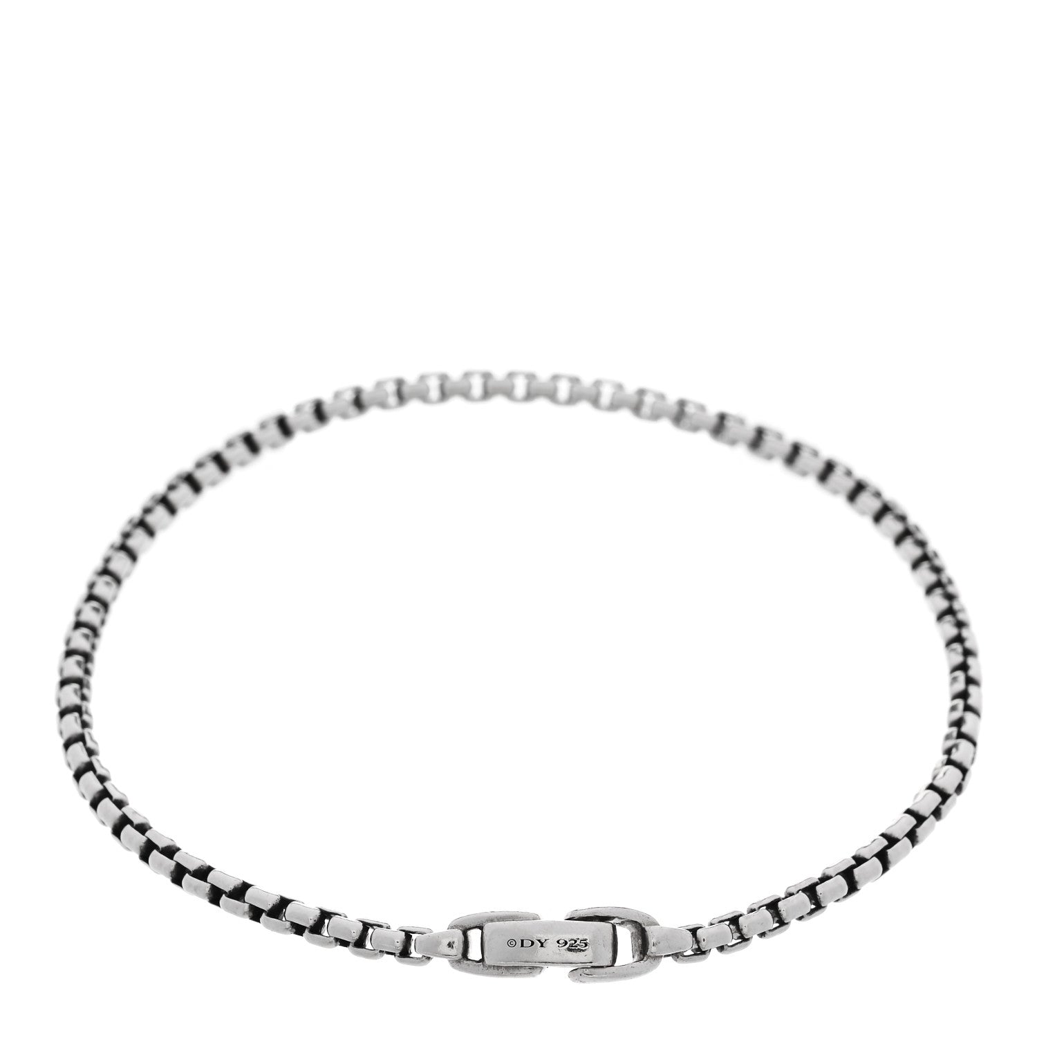 David Yurman Sterling Silver 3mm Box Chain Bracelet 2 of 3
