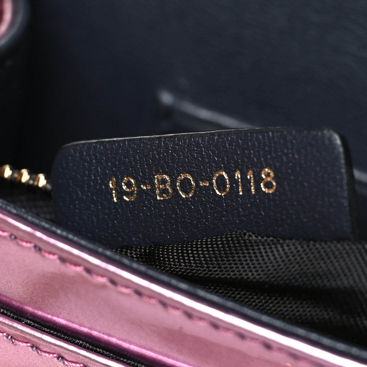Christian Dior Metallic Patent Micro-Cannage Diorama Wallet on Chain Pouch Pink 7 of 10