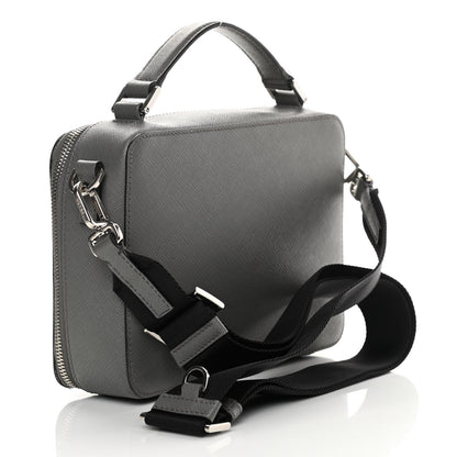 Prada Saffiano Travel Medium Brique Crossbody Bag Marmo 3 of 12