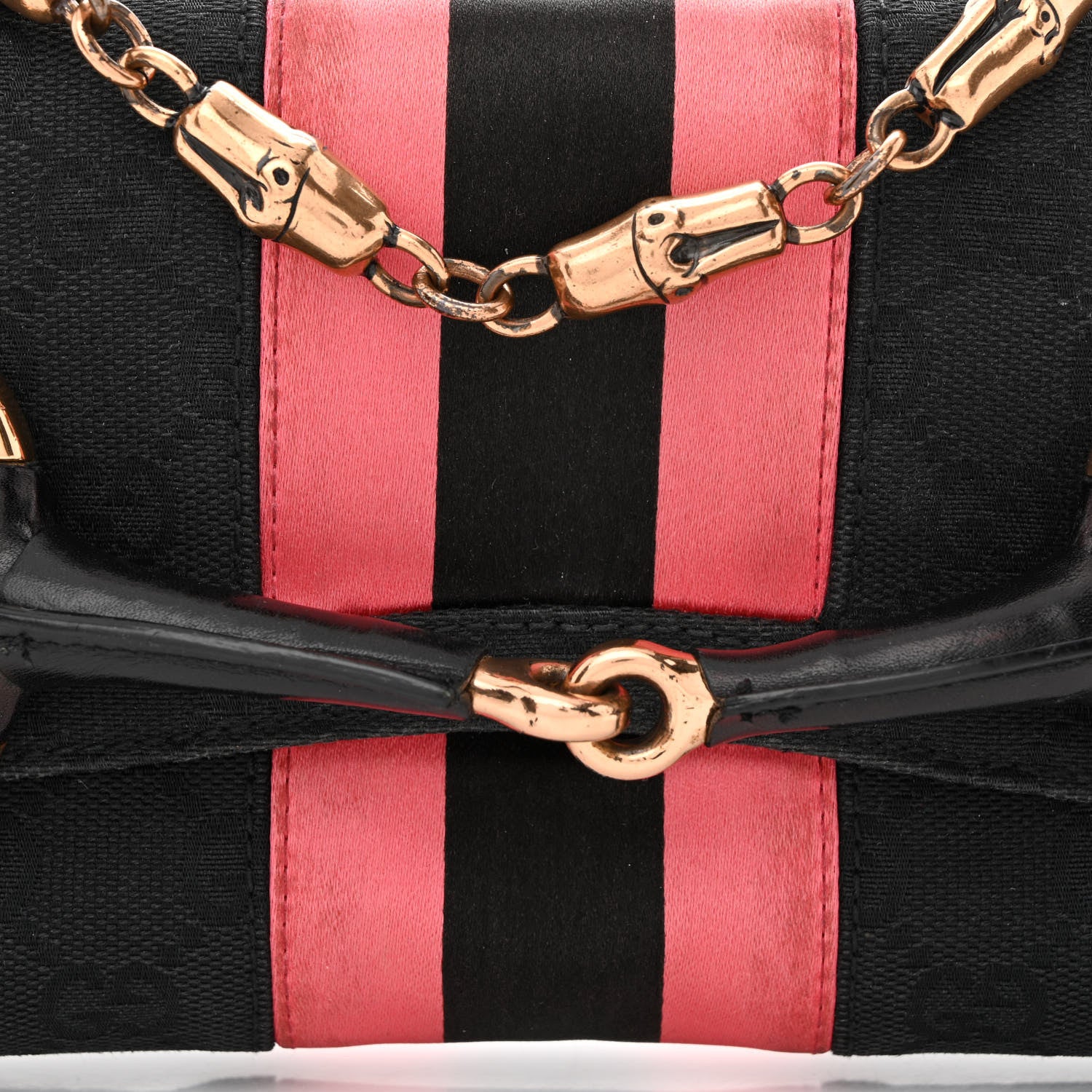 Gucci Monogram Horsebit Web Clutch Black 8 of 13